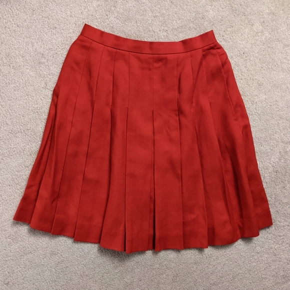 Made in Japan! Vintage 80's Pleated Linen Blend Skirt - Picture 2 of 7